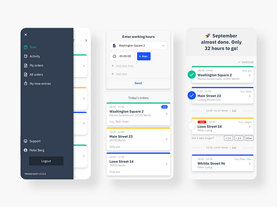 Meisterwerk – Time & Task Tracking app design ui ux