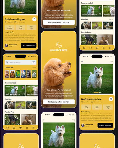 Parent Finder Apps for Pets Interface Design Challenge animal app desin animal design app design branding graphic design hiring app motion graphics pets ui