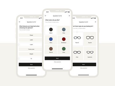 One of One – Eyewear Customisation app design ui ux