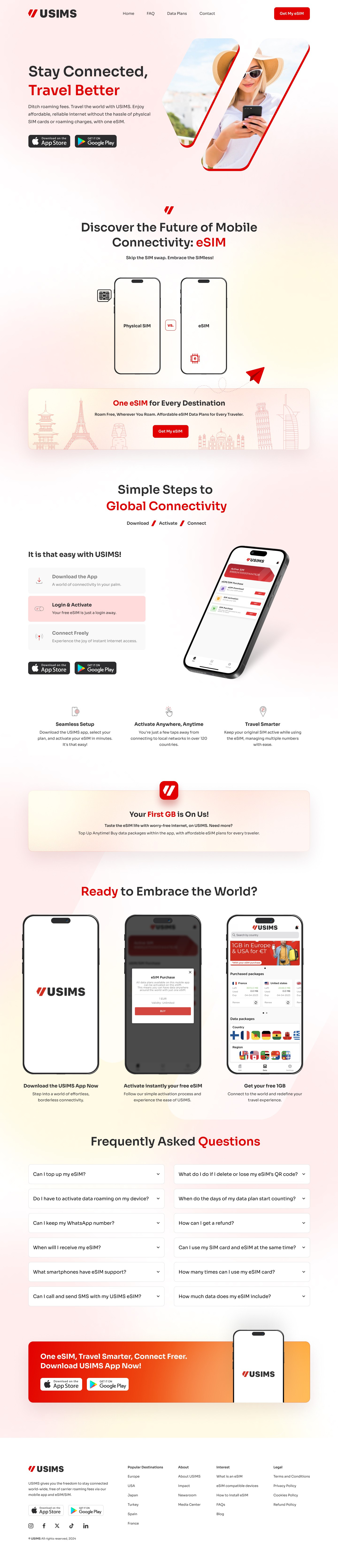 eSIM Website Design branding clean design flat graphic design illustration logo ui ux vector webdesign website design