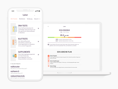 Lykon - Health Results app design ui ux