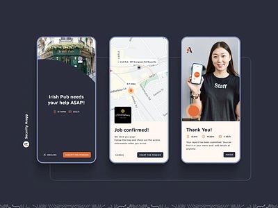 Security flow - Asapp application design branding interface design london mobile app product design product designer punic button security application ui user flow ux