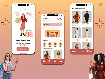 Style with a swipe - where trend meets convenience ✨✨ branding ecommerce app fashion app graphic design shopping app ui ui app ui design ui ux ux ux research