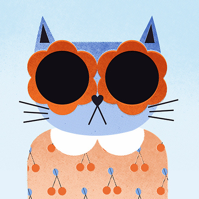 Cats and Cherries character design design graphic design ill illustration vector