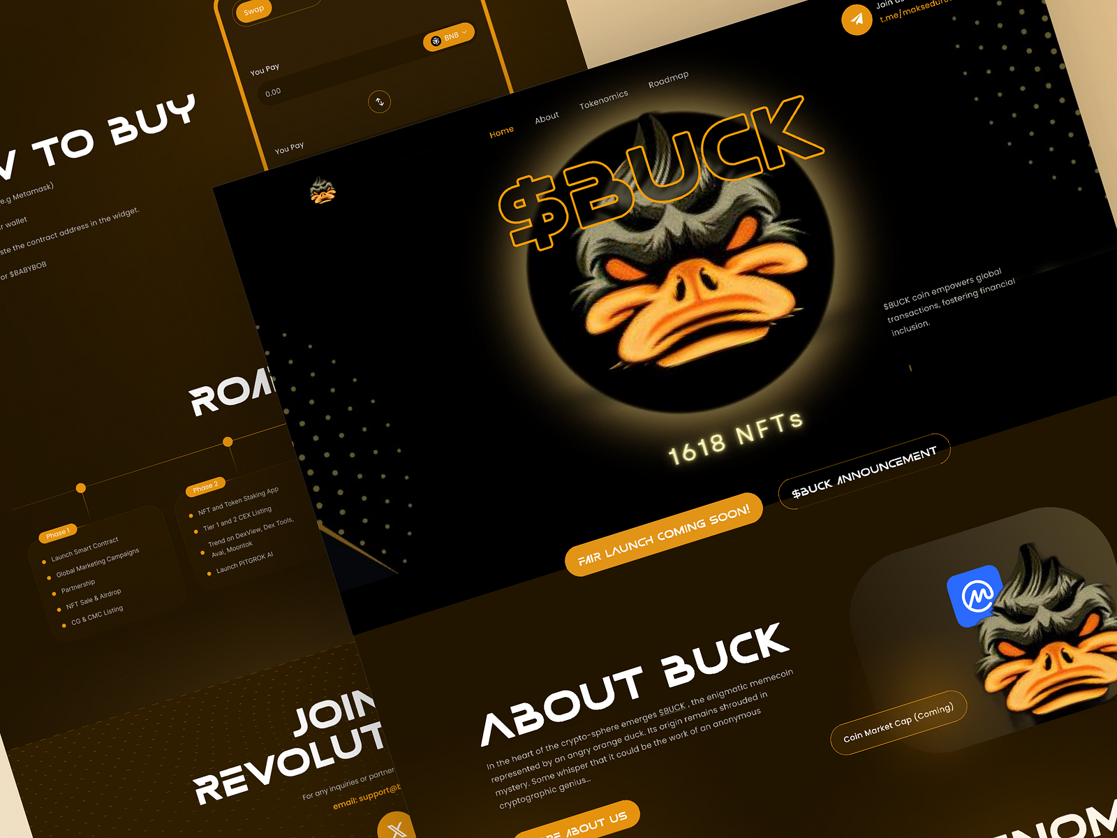 Buck - Meme Coin Website. by Md. Maksedur rahman on Dribbble