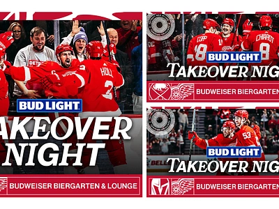 Red Wings - Bud Light Takeover adobe photoshop bud light creative design detroit detroit red wings graphic design hockey nhl photoshop red wings typography