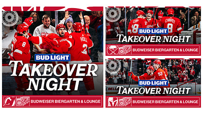 Red Wings - Bud Light Takeover adobe photoshop bud light creative design detroit detroit red wings graphic design hockey nhl photoshop red wings typography