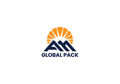 am global pack logo am logo branding design graphic design illustration illustrator letter am logo morning logo pack logo sun logo typography vector