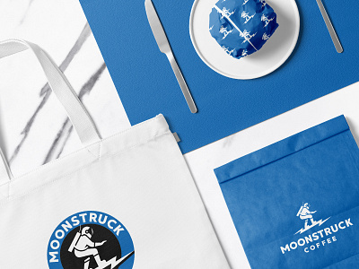 Moonstruck Coffee® Branding branding burger cafe canvas bag coffee bag design download identity logo mockup mockups packaging paper bag psd restaurant template typography