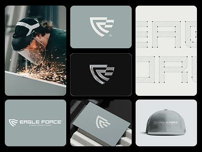 EAGLE FORCE Constructions architecture brand identity branding construction graphic design logo logo concept logo design mockups modern simple typography visual identity