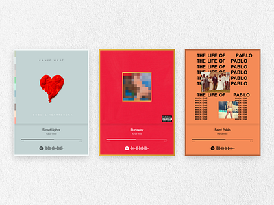 Album Cover Posters album cover cover design digital design figma graphic design illustration interior design kanye west music poster poster design print rap song visual design wall poster