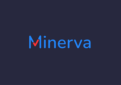 Minerva Logo: Tech Startup graphic design logo ui
