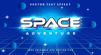 Space Adventure 3d editable text style Template gaming