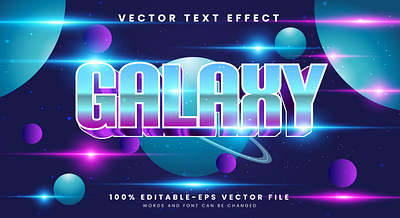 Galaxy 3d editable text style Template galaxy background