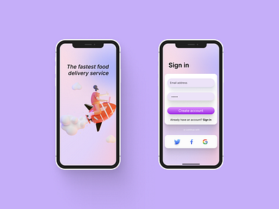 Food Delivery App Design branding ui