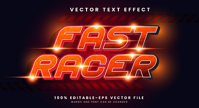 Fast Racer 3d editable text style Template hypersonic