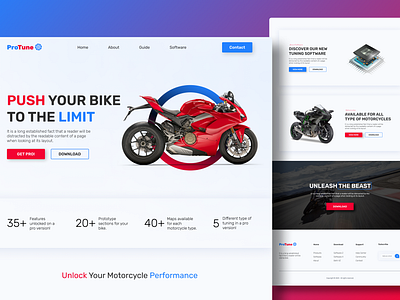 Motorcycle Tuning Software 3d animation bento bike bikes branding car cars figma graphic design home page landing page logo modern motion graphics motorcycle software tuning ui web design