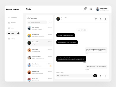 Chat UI - Real Estate CRM - Chat Module appdesign chatui design graphic design mobile app realestate ui uiux ux website