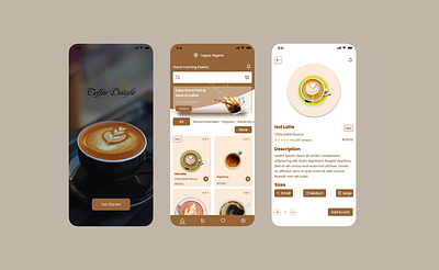 Coffee Delight mobile app app coffee app ui design interface mobile app ui ui design user interface