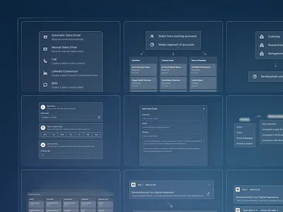 Feature cards - Sales automation app app feature cards feature glass cards feature page feature pages feature ui features glass cards glass interface glass ui glowing cards landing page minimal pipelines sale automation features sales app sales automation sales automation app sales features web interface