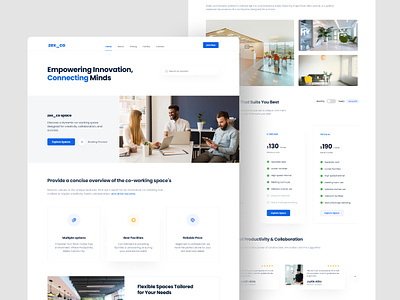 Co-working Space Website Landing Page Design co working landing page co working website dashboard design landing page landing page design landing page ui landing page ui design office website saas saas dashboard ui ui design ui designer user experince design user interface design ux ux design web design website design work place ui