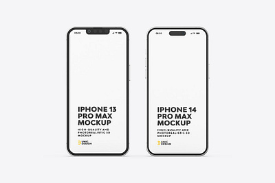 iPhone 13 and iPhone 14 Mockup 13 14 apple design device ios iphone iphone 13 and iphone 14 mockup max max phone pro psd screen smartphone template