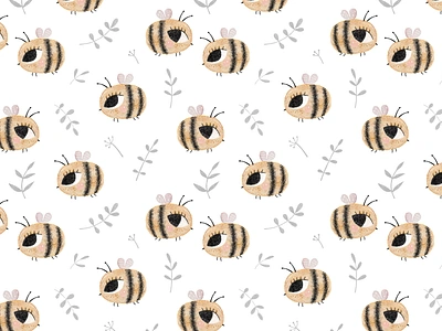 Bee pattern baby baby pattern bee cute cute animals cute bee design fabric design illustration kids kids pattern pattern seamless pattern summer pattern