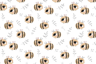 Bee pattern baby baby pattern bee cute cute animals cute bee design fabric design illustration kids kids pattern pattern seamless pattern summer pattern