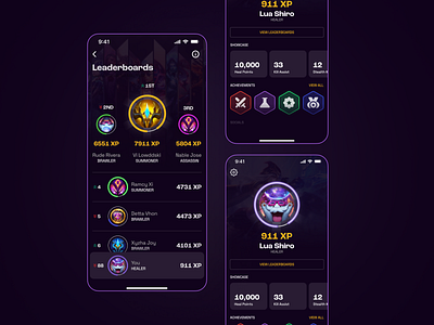 Daily UI #019 - Leaderboard colorful daily ui dailyui gaming gaming app leaderboard mobile app ui ux