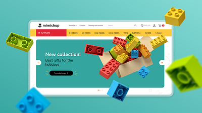 Homepage Hero Section bright children design hero home lego logo main page place play product section shopify ui ux web website