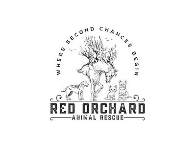 ANIMAL RESCUE FRIM LOGO / ANIMAL SHELTER LOGO animal animal rescue logo animal shelter logo animal logo best logos on dribble branding cats design dogs graphic design hand drawn illustration hand drawn logo horse logo horse logo on dribble horse shelter logo illustration logo logos on dribble red orchard logo typography