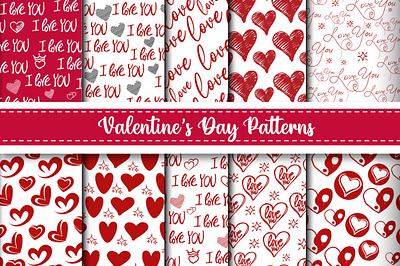 Valentines Seamless Patterns Design valentine design