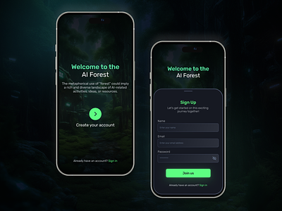 AI Forest Sign Up ai dailyui graphic design sign up ui