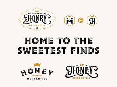 Honey Mercantile Brand bee boutique brand branding concept crown design honey identity logo logo system sweet