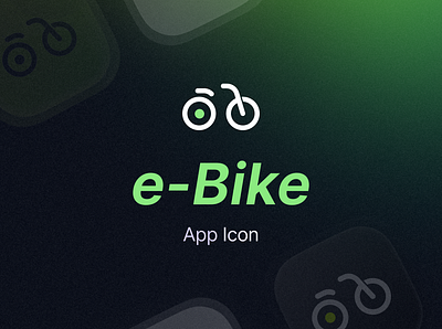e-Bike App Icon appicon bicycle design ebike electricbike icondesign mobileapp mobiledesign technology transportation