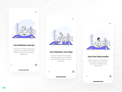 Yoga Onboarding UI/UX Design dailyyogaroutine guidedmeditationsessions hirefreelanceuiuxdesigner hireuiuxdesigner homeyogaworkouts meditationapp mindfulnessapp ui uidesignroom wellnessandfitnessapp yogaapp yogachallengeprograms yogaclassesonline yogaposeslibrary