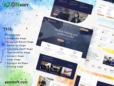 Flight School website design branding flight school website design graphic design school travel website ui website design