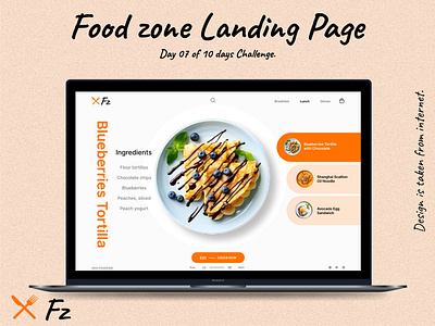 Food zone Landing Page Ui design animation app dailyui design food website ui graphic design landing page ui landing page ui design learning typography ui ui design ux design website design website ui