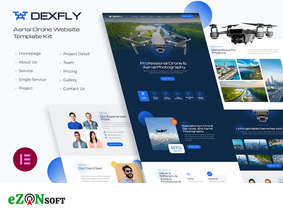 Drone & Aerial Photography modern website design 3d branding drone aerial photography website design