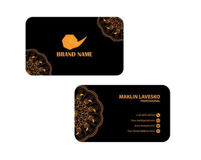 Mandala Business Card ai black business card business card business card design card illustrator mandala