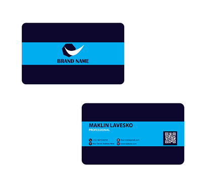 Business card ai blue card brand identi business card business card design illustrator