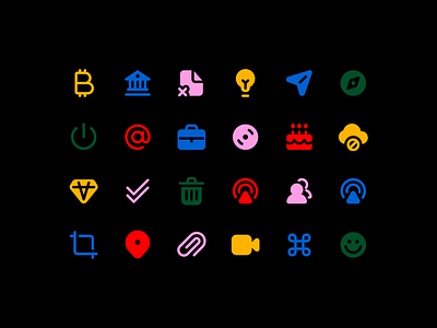 Amicons: Preview black bold chubby colors design friendly fun grid icon library icon set icons library pop set thick ui vibe vibrant