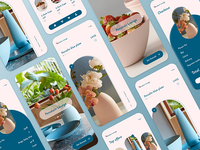 Porcelain Lounge app design floral flower mobile mobile app ui ui ux ux