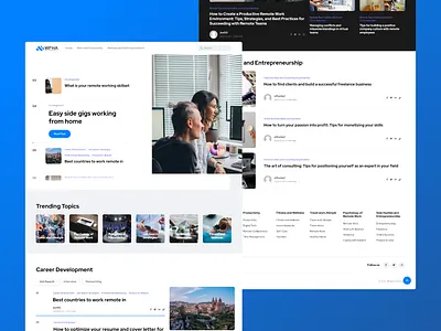 Work From Home Army - Blog Website blog blog website blogging website branding cms design modern website template ui web design website wordpress work from home