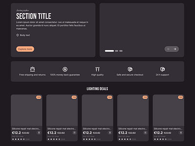 TBag. CMS Layout example cms components layout shop template