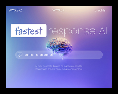 WYXZ-2: fastest response AI app branding design graphic design typography ui ux