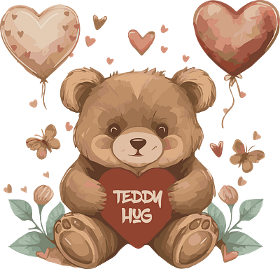 Teddy Hug Valentine's Teddy Bear 3d abstract art aesthetic aesthetic print aesthetic printable aesthetic wall art animation artist branding design graphic design illustration logo motion graphics ui