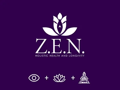 Z.E.N health center logo 99 designs brand logo branding business logo design eye eye logo flower logo graphic design healthcare logo logo logomark logotype lotus medical minimal modern unique yoga yoga logo