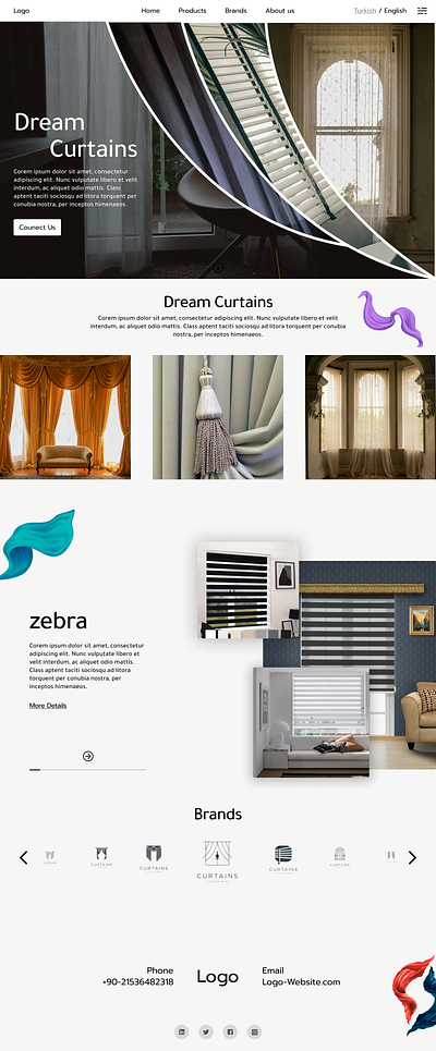 Curtains-Website Design design ui ui ux design uiux user experience user interface ux web design website website design