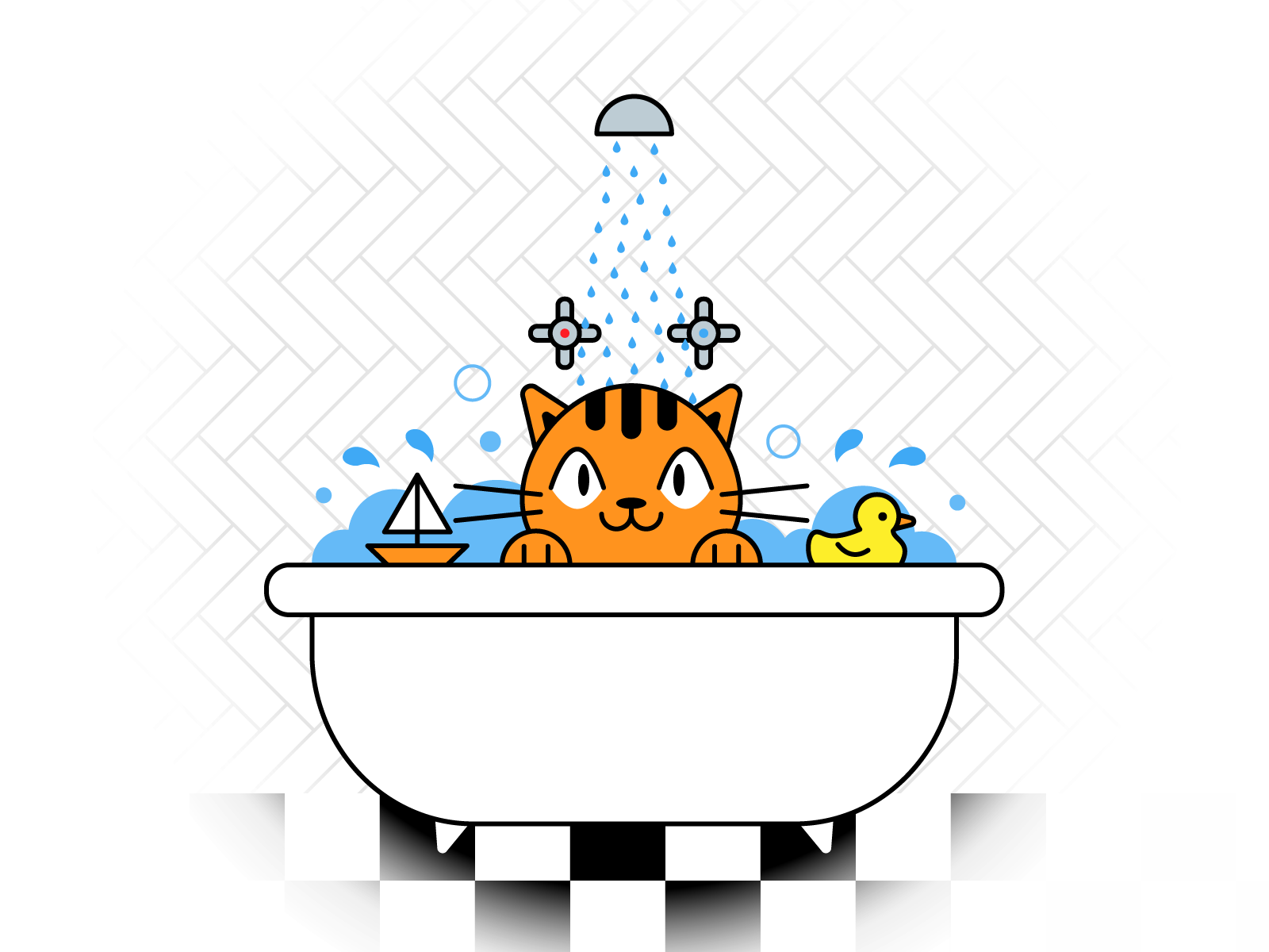 Cat In Bath by Sander de Wekker on Dribbble